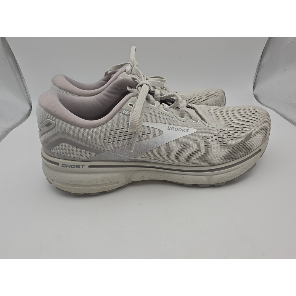 Brooks Ghost 15 Neutral Road Running Shoes Oyster Alloy Grey White Women's  8.5B